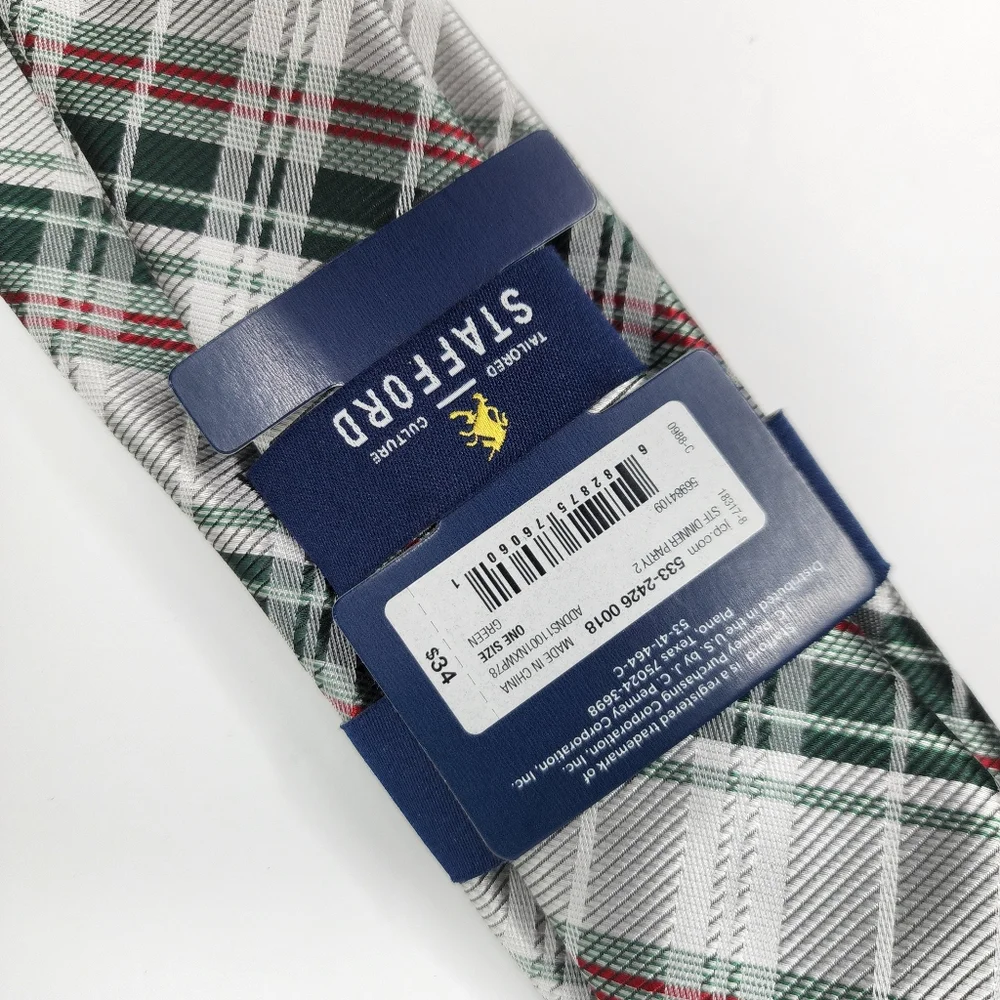 STAFFORD Multi Color Plaid Tie.